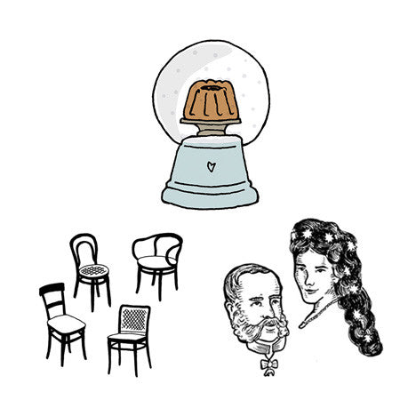 Temporary Tattoo - Set Vienna Coffeehouse
